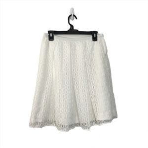 Maeve White Lace Mini Skirt